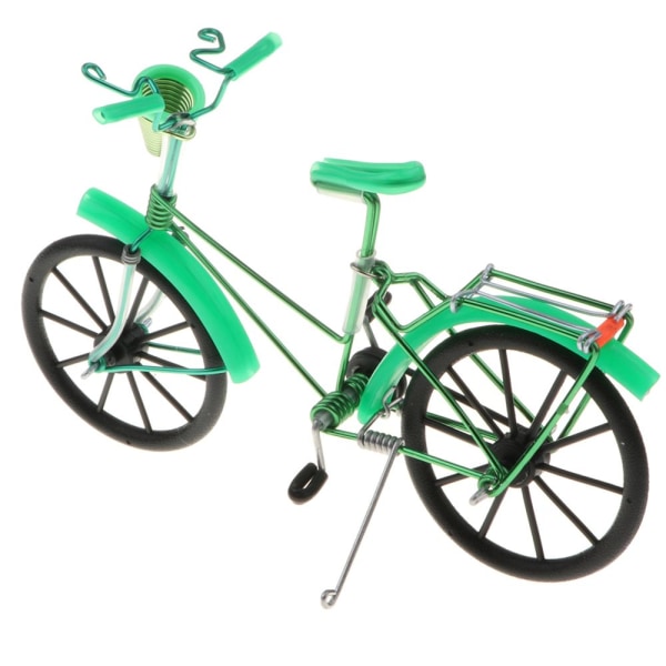 1/10 cykelmodell av aluminium med korg, grön pysselleksak