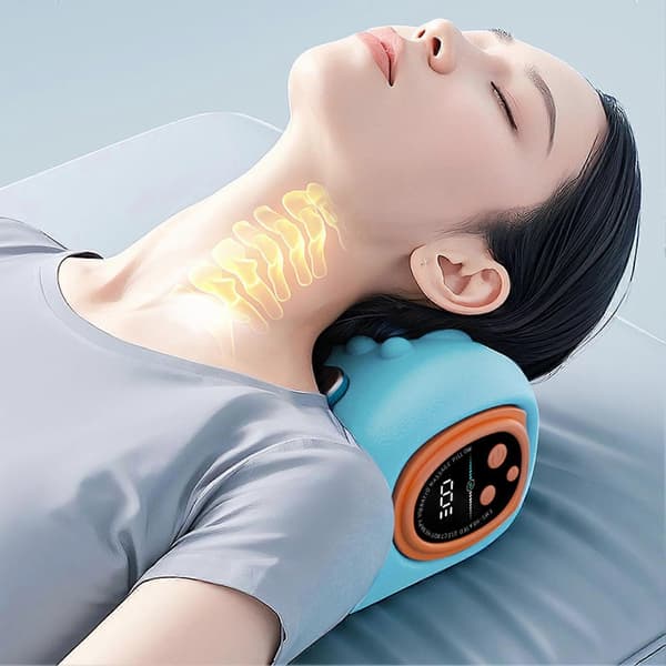 Cervical Massagepude – Ergonomisk & 3 Tilstande – til Bølgevibration & Varmeterapi White
