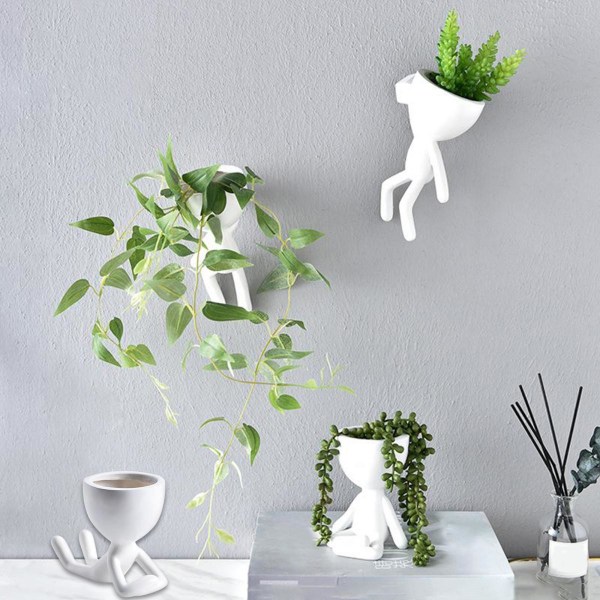 Nyhet Vägg Blomkruka Hängande Dekor Figurin Växt Gräs Utsträckt Planteringskärl