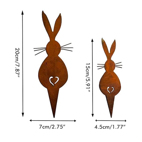 [RM]Easter Iron Rabbit Ornament Lawn Garden Decoration Easter Craft