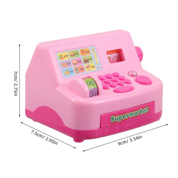 Leketøy Kasseapparat Mini Modell for Barn Matematikkferdighetstrening Foreldre-Barn Interaksjon 3.5×3×2.8in 1Sett