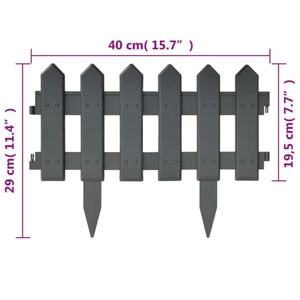 vidaXL Bedkant 25 deler antrasitt 10 mm PP Antracit silver