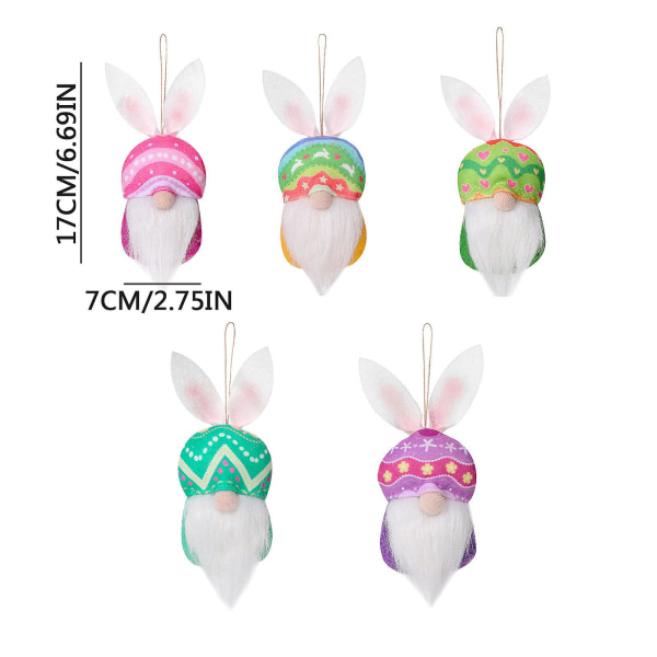 Påskhare Ornament Ansiktslös Gammal Man Dvärg Plyschdocka Rudolph Dekoration eierfarben ostern