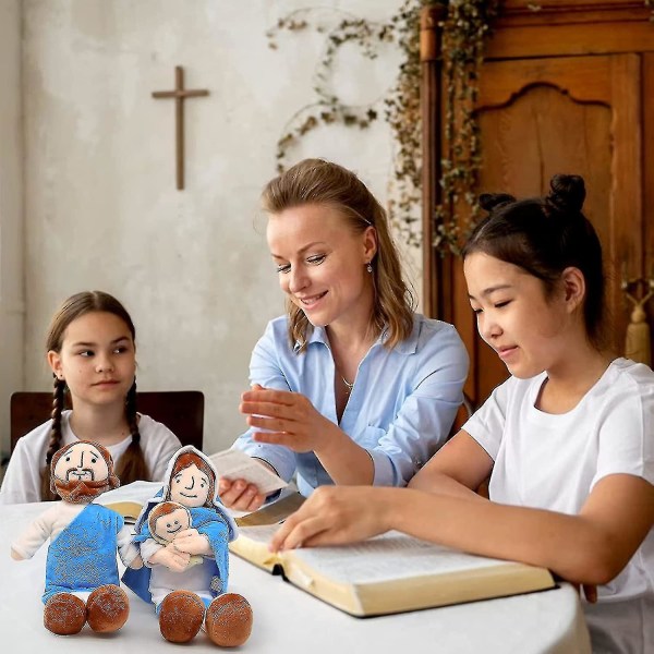 Jesus Virgin Mary Plyschleksak, Jesu mor Plyschstoppad docka,söta Kristus religiösa leksaker för dop Påskgåva Heminredning Mary x Jesus