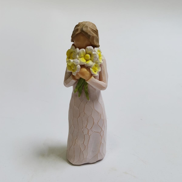 Harts Ängel Figurin Dekor 3.5x4x13cm Fè Klädd Flicka Staty Bokhylla Vinskåp Samlarbricka Skulptur Ornament Konst Fest Des