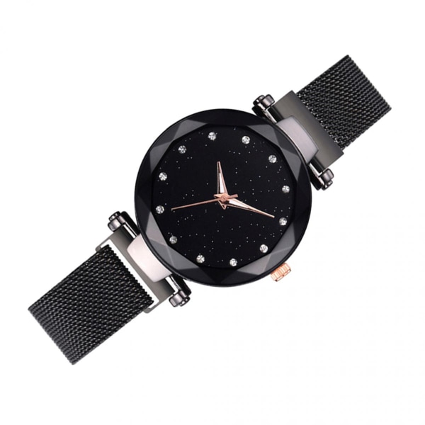 Lyx Kvinnor Starry Sky Dial Watch Magnetic Band Quartz Watch Svart