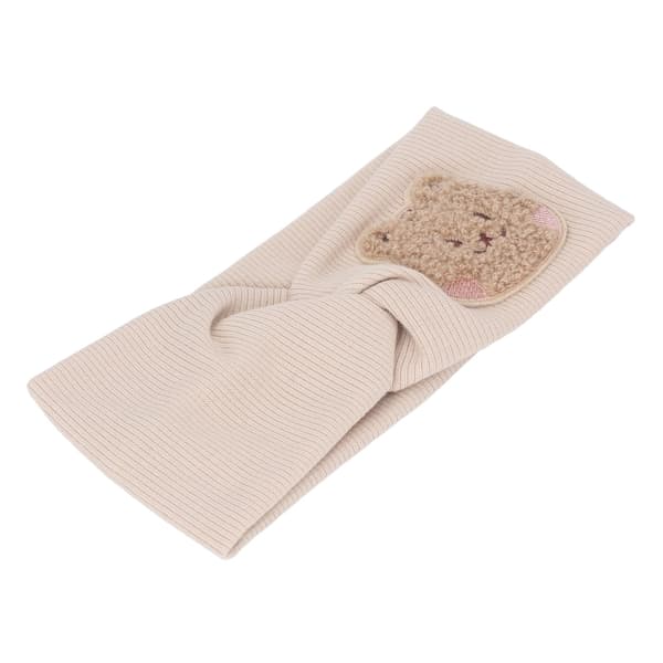 Babyhodebånd Myk Bomull Super Stretch Tegneseriemønster Hodeplagg for Småbarn Beige
