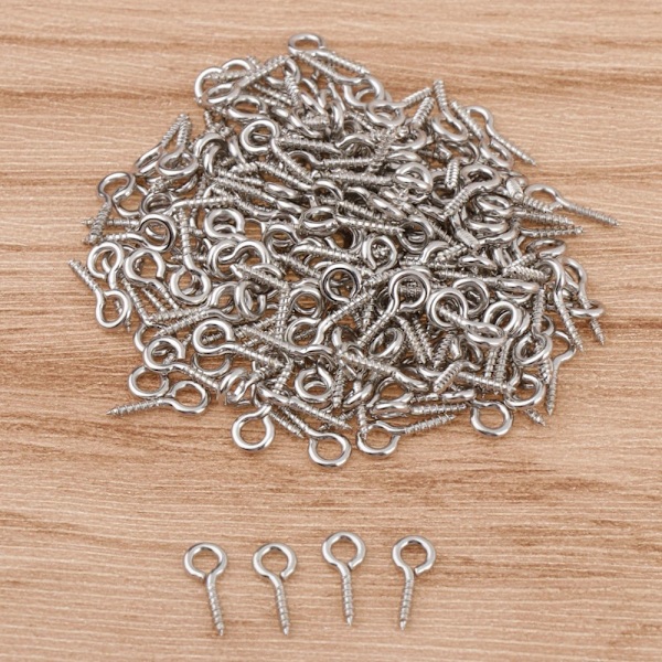 200st Skruv Järn Krok Ögla Nålar Bygel Hängen Berlocker Kontakter 5x12mm 1