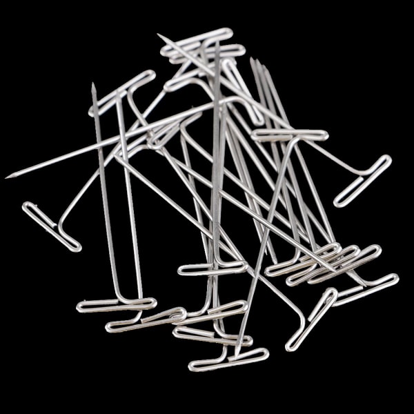 100 Stycken Metall T-nålar för Sömnad Hantverk Stickning med Makramé Peruker 32 mm