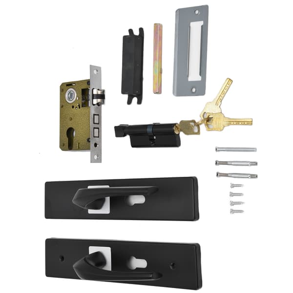 [RM]Black Door Handle Simple Silent Universal Household Grip Pull for Inner Room Bedroom Front Door Knob