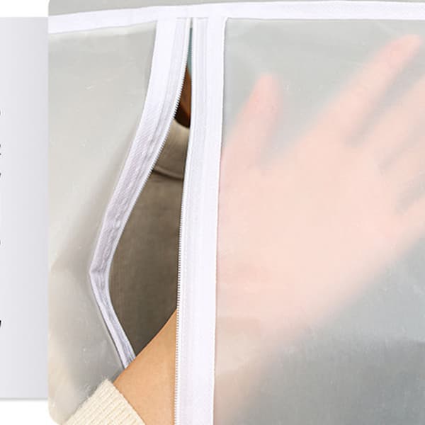 Large Garment Bag Transparent, Easy to Install, Hanging Clothes Storage Bag, Dust Cover with Hook and Loop Fastener