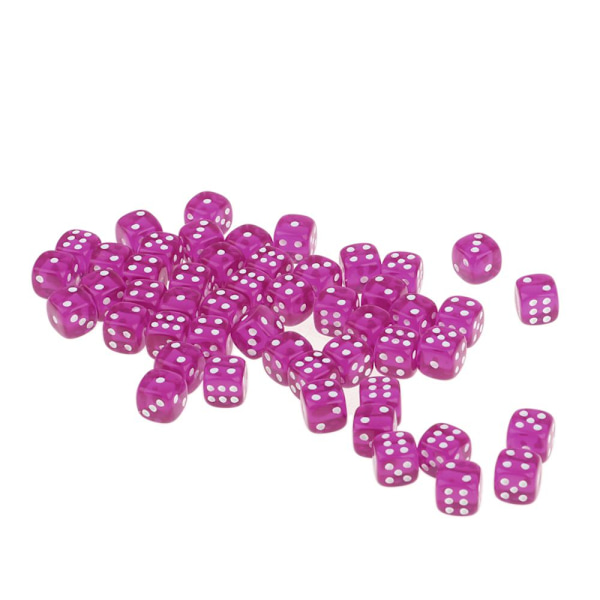 50 st Akryl Sexsidiga Tärningar 12mm D6 Tärningar För D U0026 D Dnd Rpg Brädspel Lila