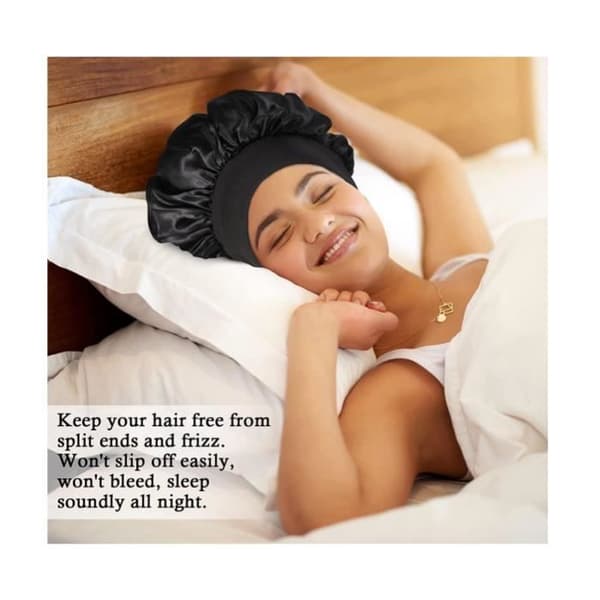 Satin Night Cap - 2 Pieces - Comfortable - Anti-frizz - Adjustable Elastic
