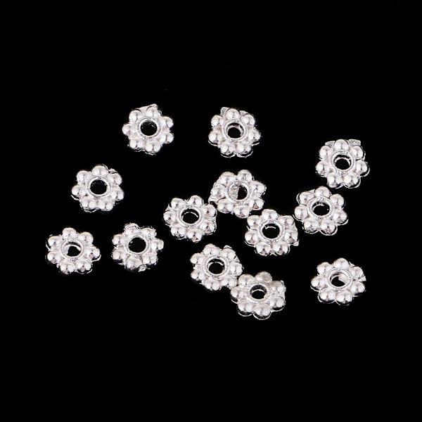 200 st Koppar Tusensköna Blomma Distanspärlor Smyckestillverkning Berlocker 6mm Silver