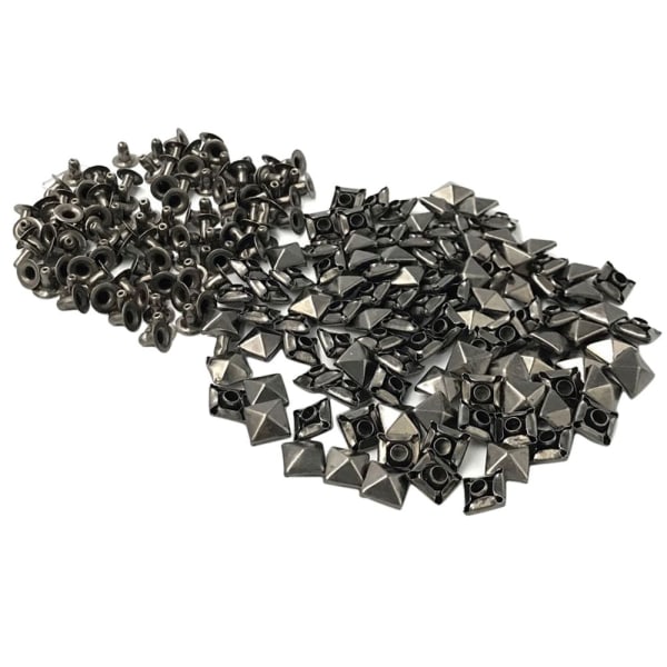Pyramid Fyrkant Nitar Spikar Skruv Punkt Spot Väska Skor Läder Hantverk DIY 8mm