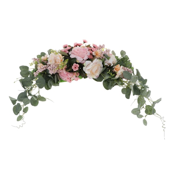 Konstgjord blomsterdörrkrans dörrpostkrans dörrfönsterdekor champagne