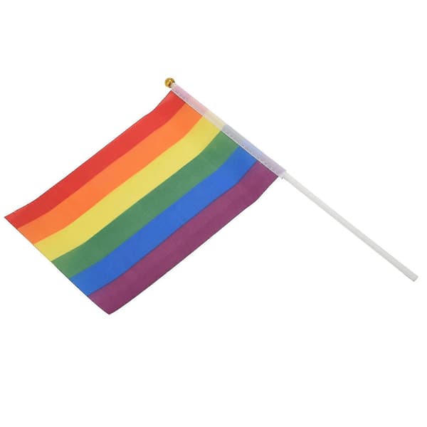 50 stk. små regnbue-flag på pind, dekorationer til regnbue-pridefest
