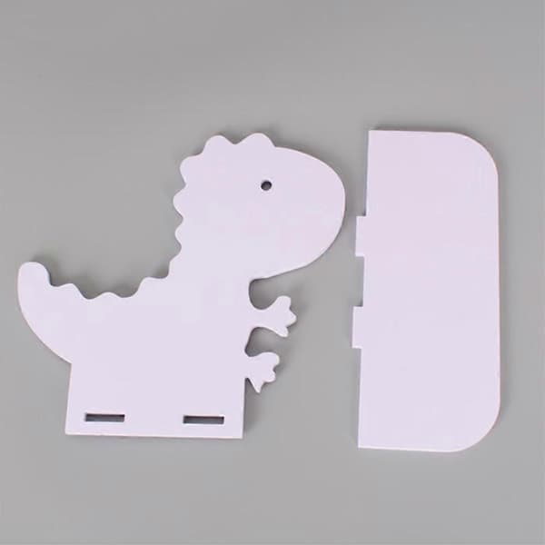 Dinosaurformet oppbevaringshylle for barnerom Vegghylle Hvit