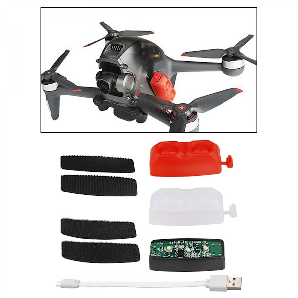 Antikollisions LED Nattflygande Blinkande Signalljus För DJI FPV 1 Röd 1 Vit