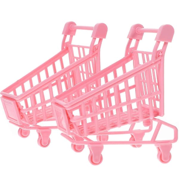 2 stk. Mini Indkøbsvogn Trolley Hjemmekontor Diverse Opbevaringspynt