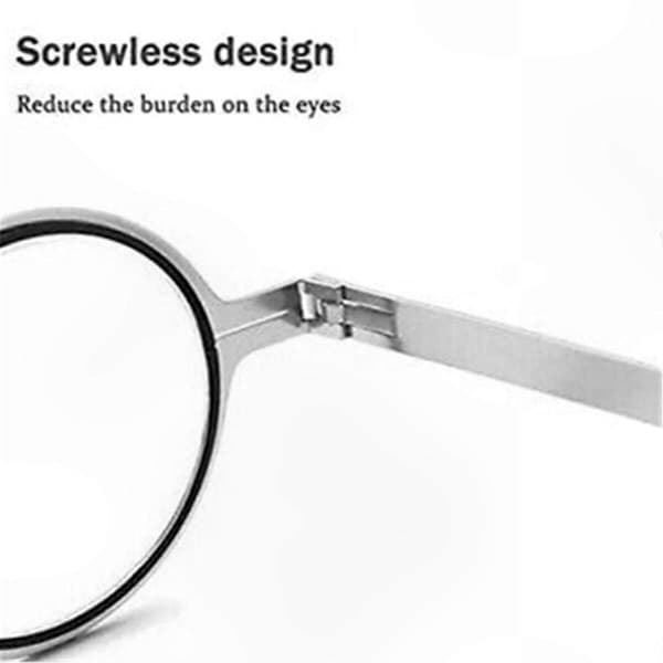 Ultralette læsebriller i titanium til mænd, skrueløst foldbart design, anti-blåt lys beskyttelse