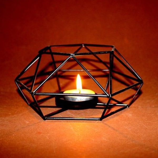 Bröllopsljusstake 3D geometrisk ljusstake värmeljushållare festtillbehör s