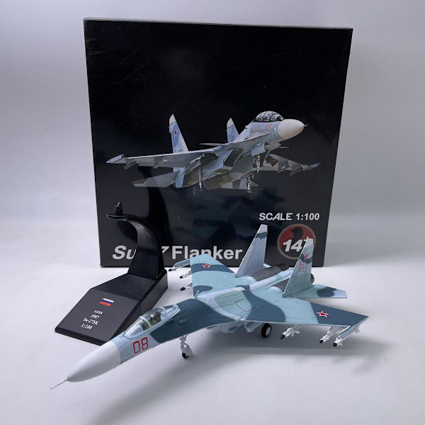 1:100 Sukhoi Su-27 Jaktflygplan Metallmodell Flygplan Samlarleksak Present