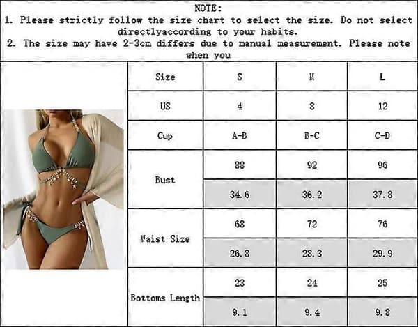 Dame Halter bikini med bindebånd trekant bikini sæt String 2-delt badetøj L