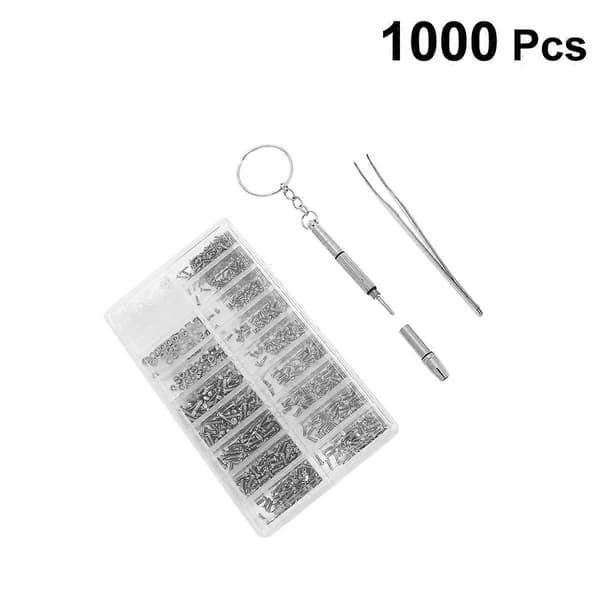 [RM]Stål Miniskruvsats Miniatyrskruvsats för reparation 1 set silver