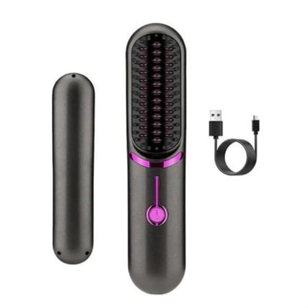 [RM]2-in-1 Flat Brush with Ceramic Plates - Fast Heating and USB-C Charging