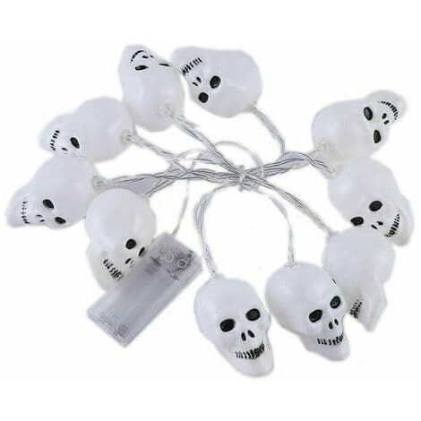 [RM]Cisea 9.8ft 20 LED Skull Light String, Halloween Party Decoration, Battery Operated Lights LYCXAMES