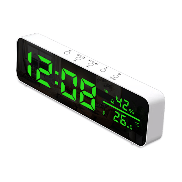Smart Termo-Hygrometerklocka - WiFi-ansluten Multifunktionell LED Väckarklocka white