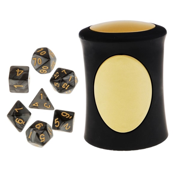 7x polyedriska tärningar för dungeons and dragons bordsspel + tärningskopp #3
