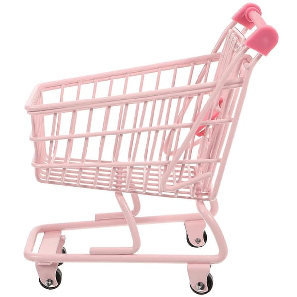 Fotorekvisitt Handlevogn for dekorasjon 2 stk rosa mini diversevogn