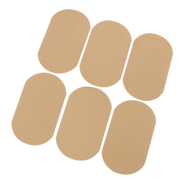 6 st Sammet Oval Armbåge Knä Lappar Reparation Applikation Sömnad Beige Mocka