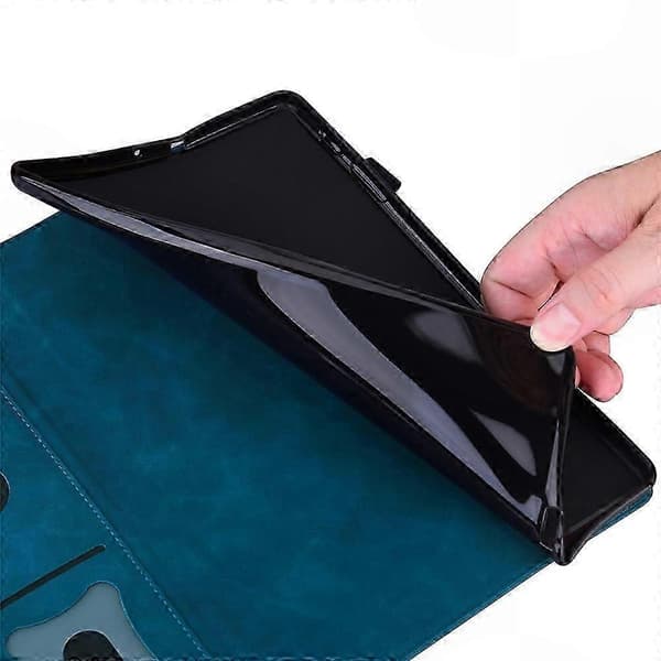 PU læder tablet cover med kortholder til 10,5-11 tommer enheder Blue
