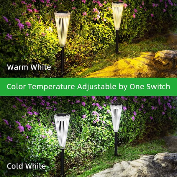 [RM]Composite Solar Artisans, Hollow Design Auto On/Off Solar Powered Pathway Lights, Durable for High Outdoor Temperatures and Humidity, 6 Bright