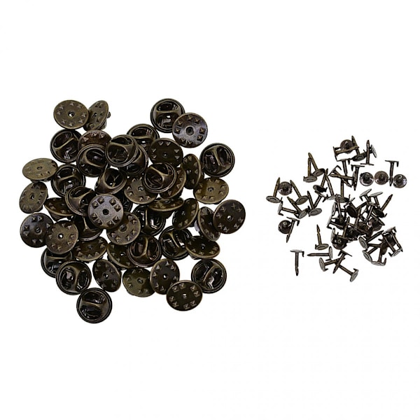 50 set med märkesnålar metall pin slipsnål baksida lapel pins fjärilsnålar guld