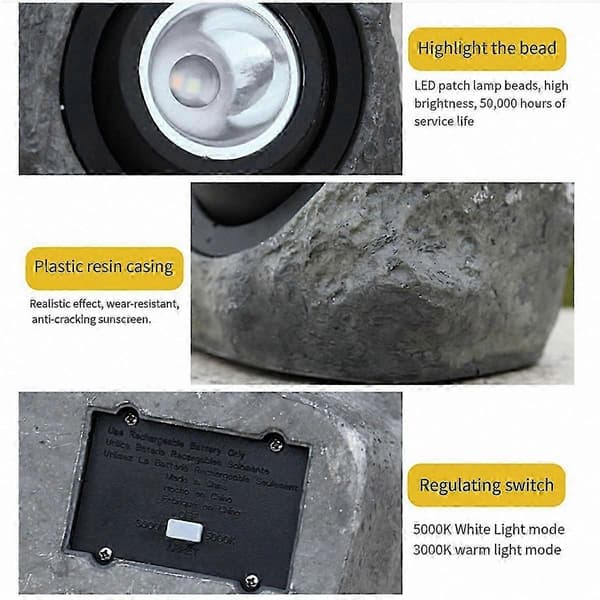 2 stk. Solar Havestenlamper - IP65 Vandtæt LED Solar Spotlight