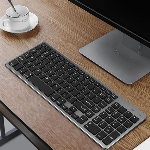 Trådlöst Bluetooth-tangentbord för Windows IOS Android-bärbara datorer Svart