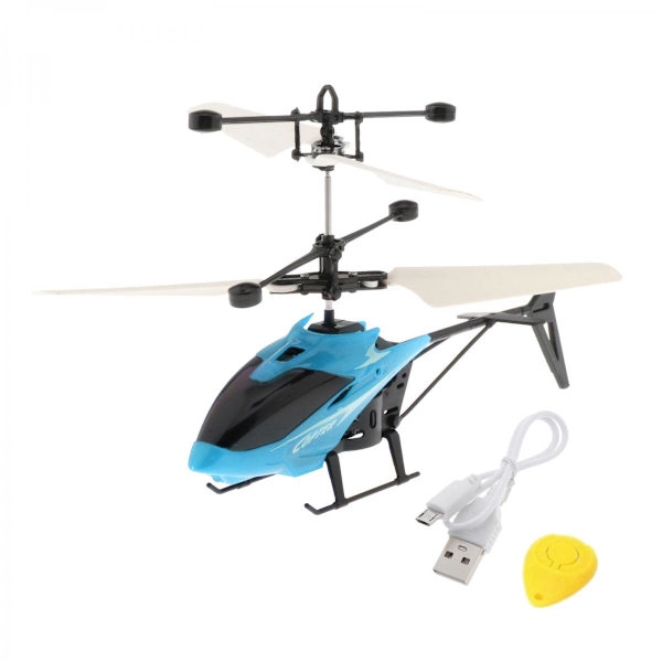 Mini Flygande RC Induktionsflygplan USB Handkontroll Drönare Födelsedagspresenter Blå