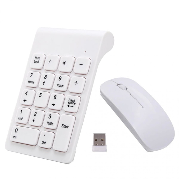 2,4G trådlöst tangentbordsförlängningar Numeriskt tangentbord med mus för stationär  dator Vit bd50 | Fyndiq