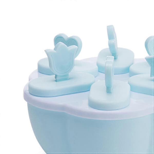 8-hullers form til frossen is til ispinde DIY til ispindemaskine Slikform Bakke Pande Køkken blue 13*10cm