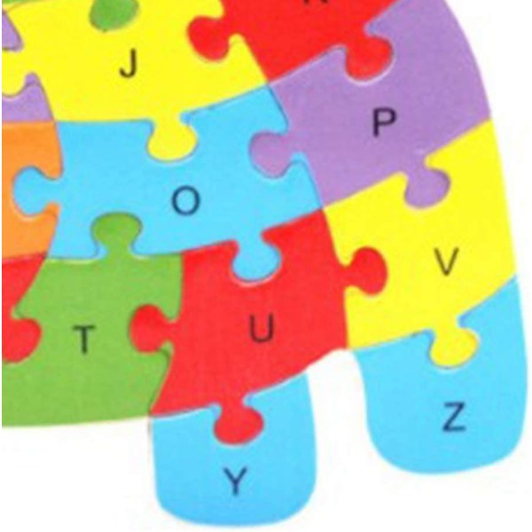 Alfabetspussel, Trä Abc Pussel, Byggklossar Flodhäst Djurpussel Jigsaw För Förskoleinlärningsleksak