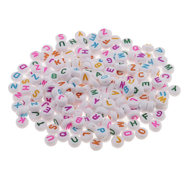 200 st alfabetpärlor diy bokstavspärlor för smycken hantverk färgglada bokstäver