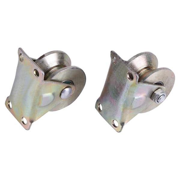 2 Pcs 2-inch V-Type Groove Wheel Rail with Bracket Sliding Gate Roller Steel[RM]