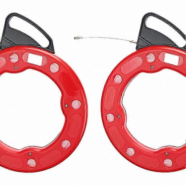 4 mm glasfiber træktråd, 30M kabeltrækker til rør og kanaler Red