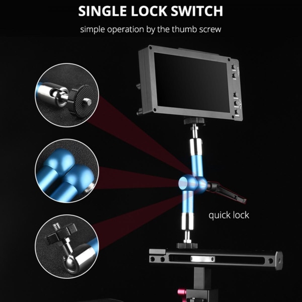 1/4" Power Justerbar artikulerande armfäste för 7" kamerarigg LED-ljus