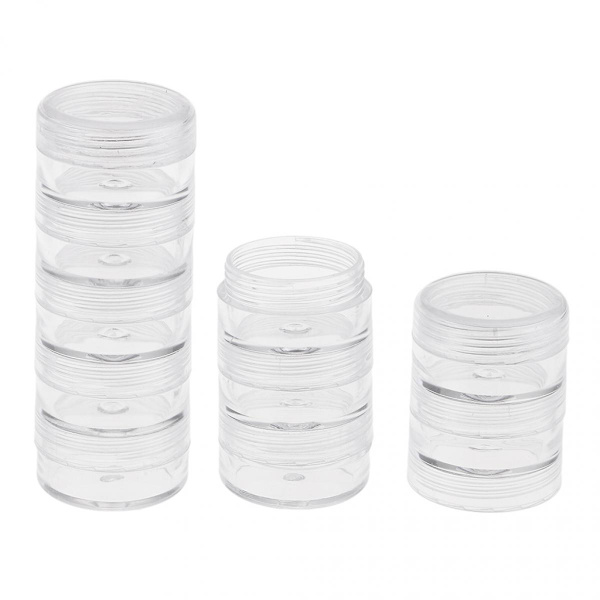 Set med 5 Lager Stapelbar Förvaringslåda Skruvbehållare 77x27mm