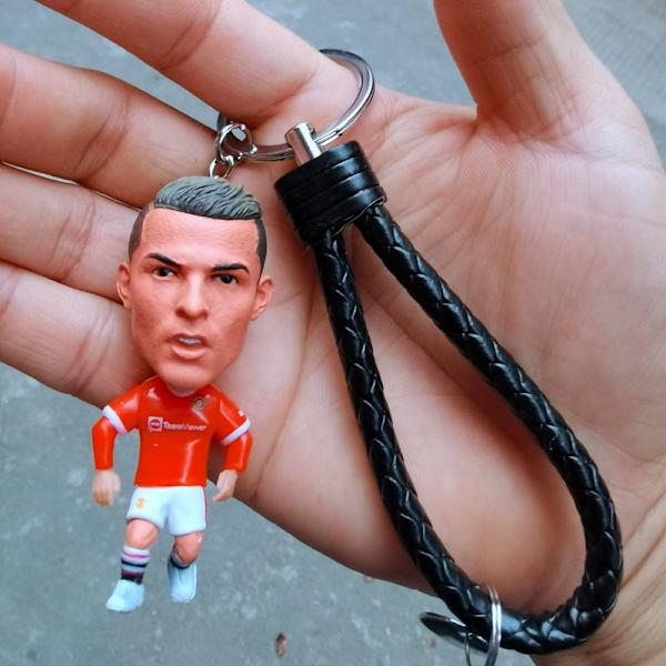 Fotbollsfans stjärndockor Ronaldo, Neymar, Messi, Lewandowski, Mbappe Royce hänge nyckelring Red Devils Ronaldo No Smile Model